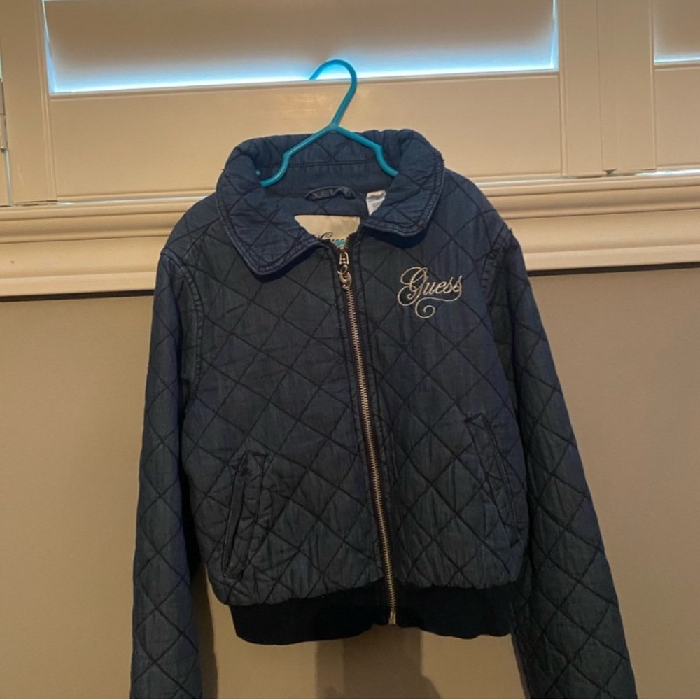 Guess Kids Navy Quilted Puffer Jacket